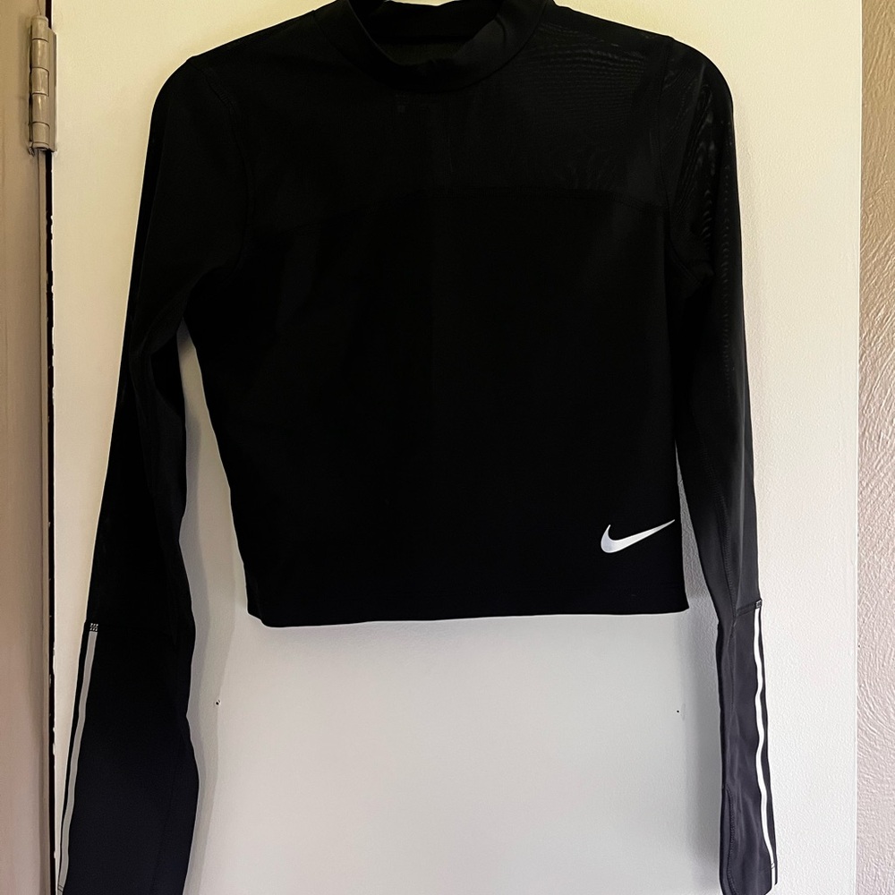 Nike Black Long Sleeve Crop Top